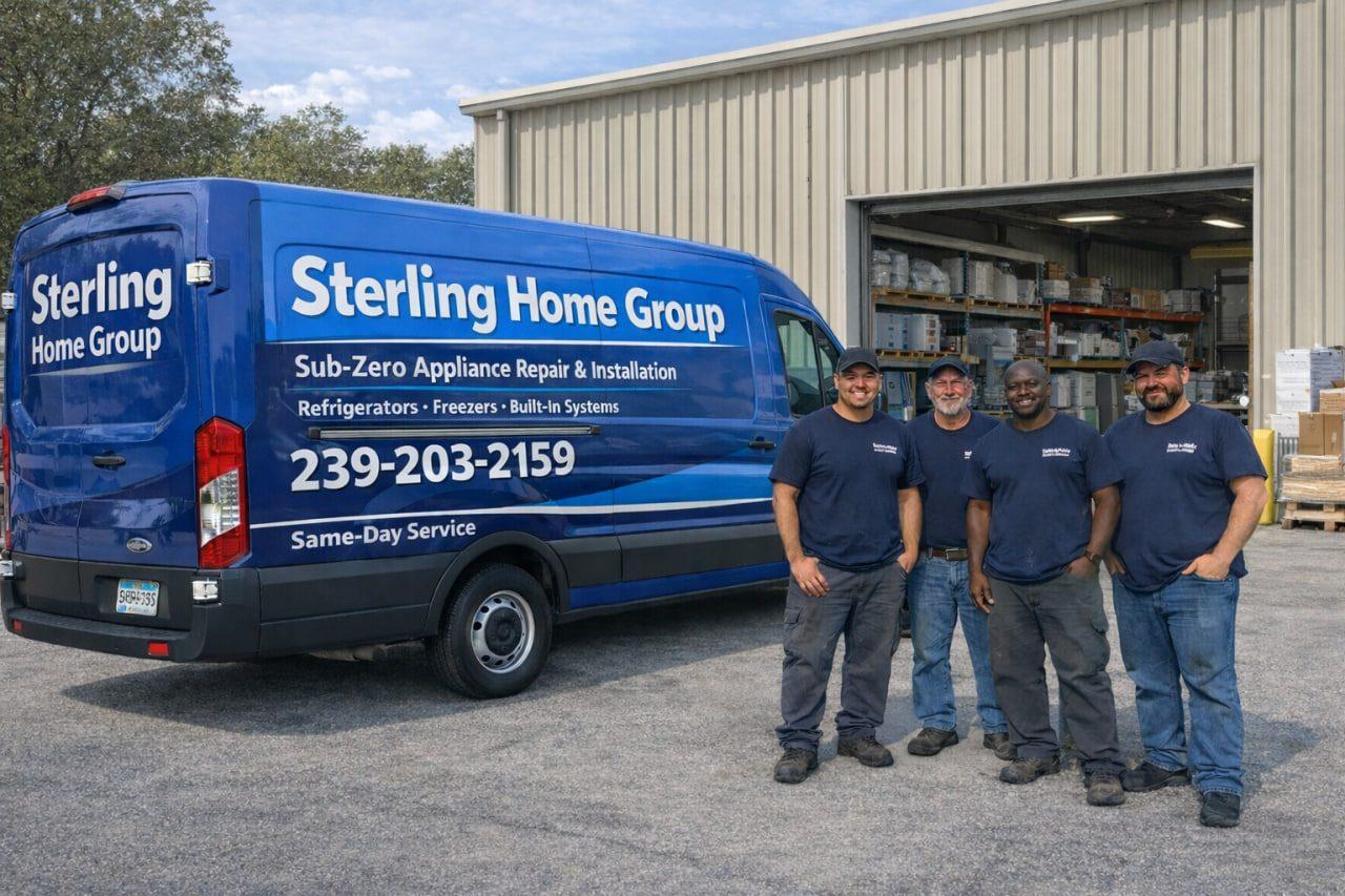 Tampa Sub-Zero Specialists service van and certified Sub-Zero technician at a South Tampa home