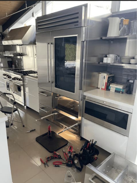 Sub-Zero PRO 48 glass-door refrigerator serviced in Tampa